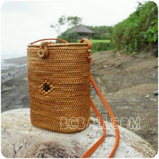 bucket sling bags full handwoven rattan grass handmade